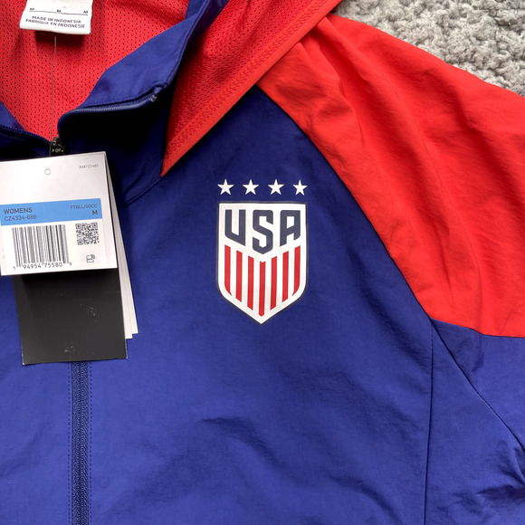 Nike USA Soccer Full Zip Windbreaker Jacket M Olympic Exclusive Giant Swoosh - Picture 2 of 14